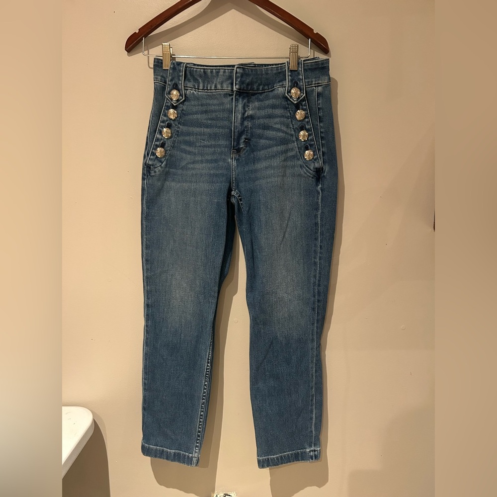 White House Black Market Sailor Button Straight Leg Jeans – Size 6